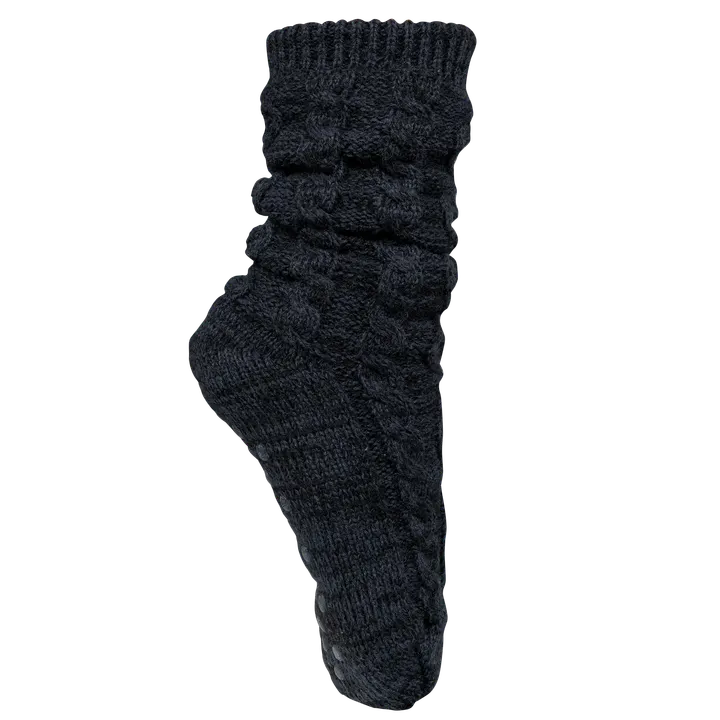 Lounge-Socke mit Sherpafutter Night Navy Melange