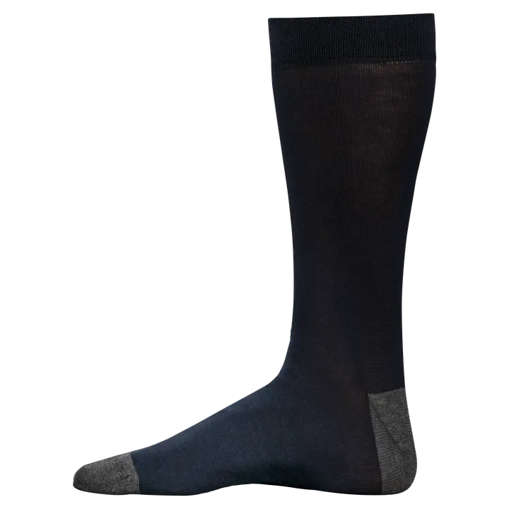 Schicke, halblange Socken aus merzerisierter Baumwolle - „Origine France garantie“. Navy / Dark Grey Heather