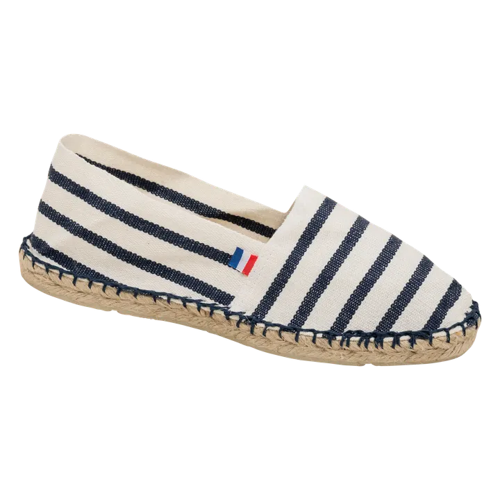 Espadrilles unisexe Made in France Natural / Navy Stripe