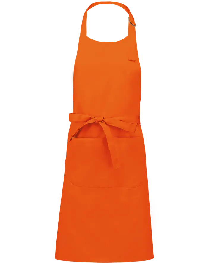 Tablier polycoton avec poche Orange
