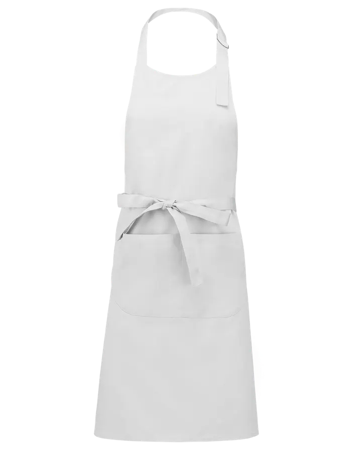 Tablier polycoton avec poche White