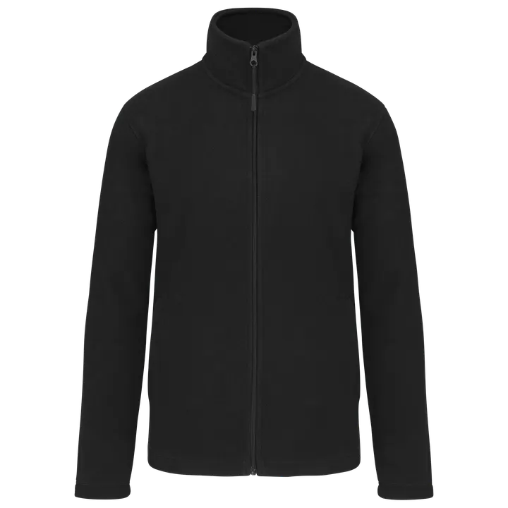 Mikrofleece-Jacke durchgehender Reißverschluss Black