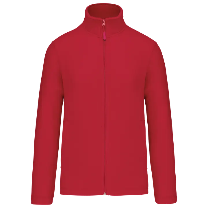Mikrofleece-Jacke durchgehender Reißverschluss Red