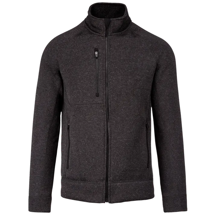 Veste zippée chinée homme Dark Grey Melange