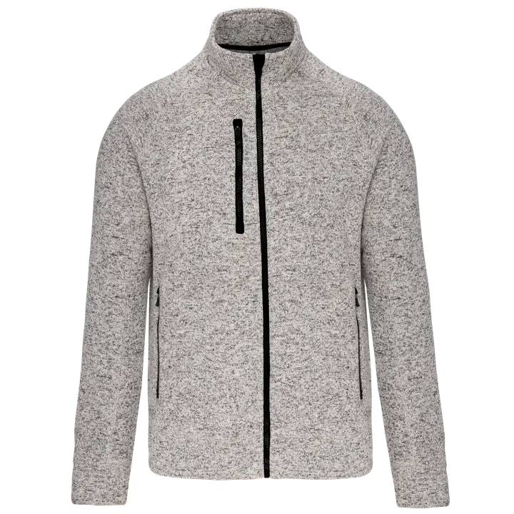 Veste zippée chinée homme Light Grey Melange