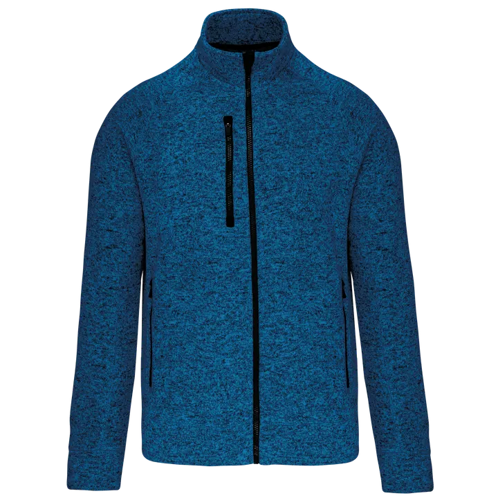 Veste zippée chinée homme Light Royal Blue Melange