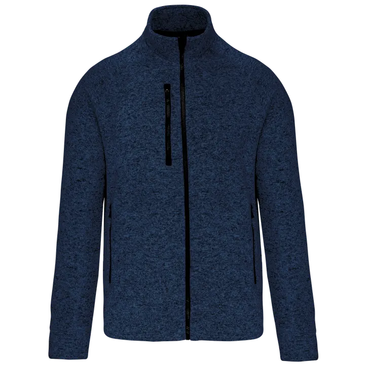 Veste zippée chinée homme Navy Melange
