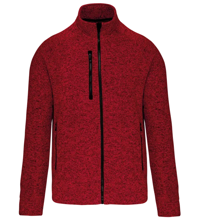 Veste zippée chinée homme Red Melange