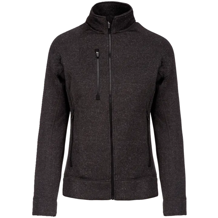 Veste zippée chinée femme Dark Grey Melange