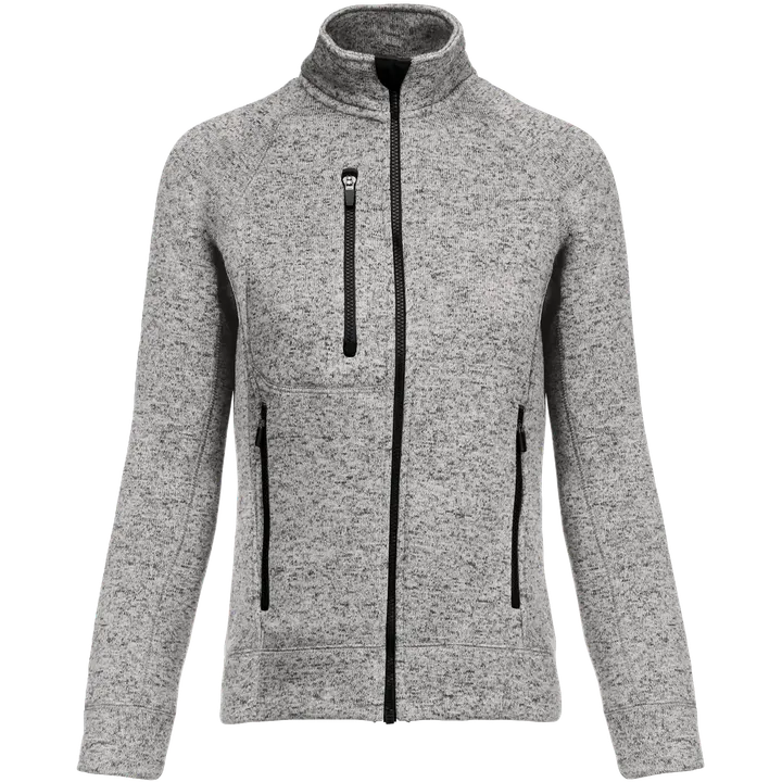 Veste zippée chinée femme Light Grey Melange