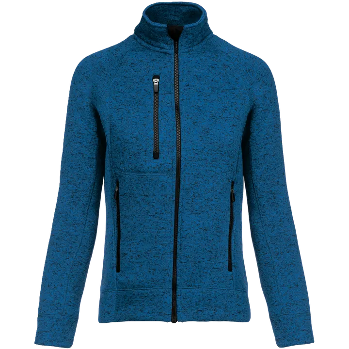 Veste zippée chinée femme Light Royal Blue Melange