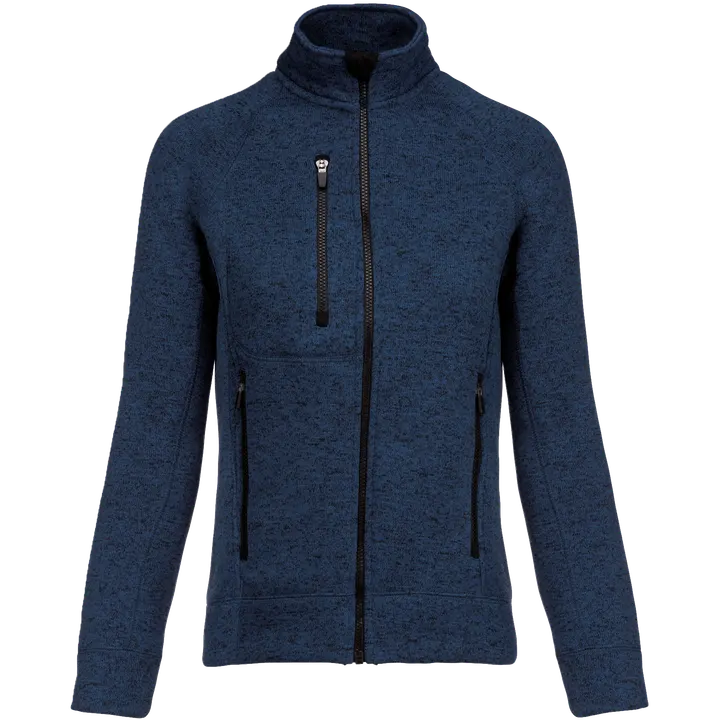 Veste zippée chinée femme Navy Melange