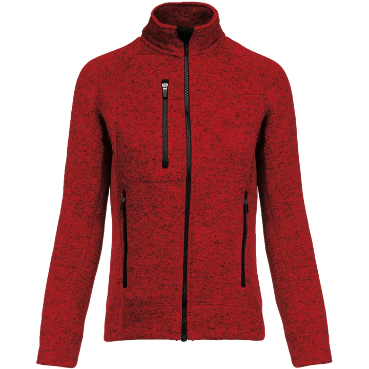 Veste zippée chinée femme Red Melange