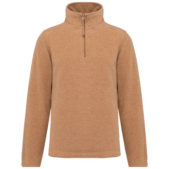 Enzo > Micropolaire col zippé homme Camel Heather