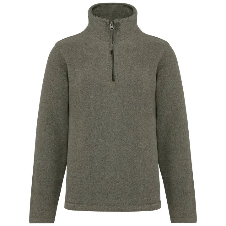 Enzo > Micropolaire col zippé homme Green Marble Heather