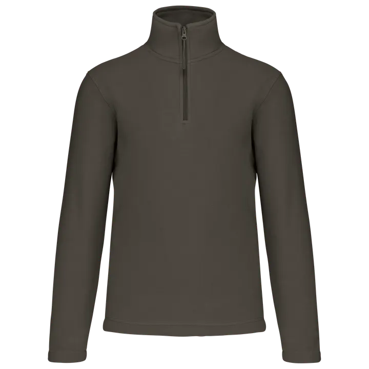 Enzo > Micropolaire col zippé homme Green Olive