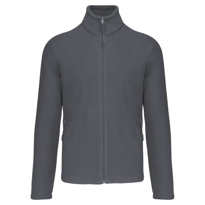 Mikrofleece-Jacke mit Reißverschluss Raglanärmel für Herren Convoy Grey