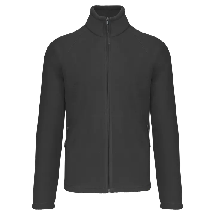 Mikrofleece-Jacke mit Reißverschluss Raglanärmel für Herren Dark Grey