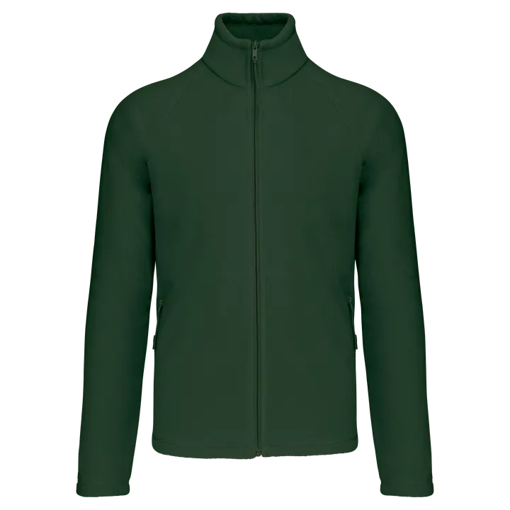 Mikrofleece-Jacke mit Reißverschluss Raglanärmel für Herren Forest Green