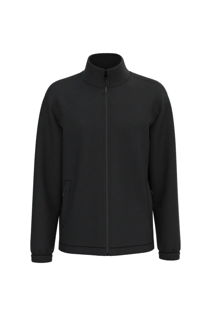 Verstellbare Fleecejacke mit elastischen Ärmelbündchen Black