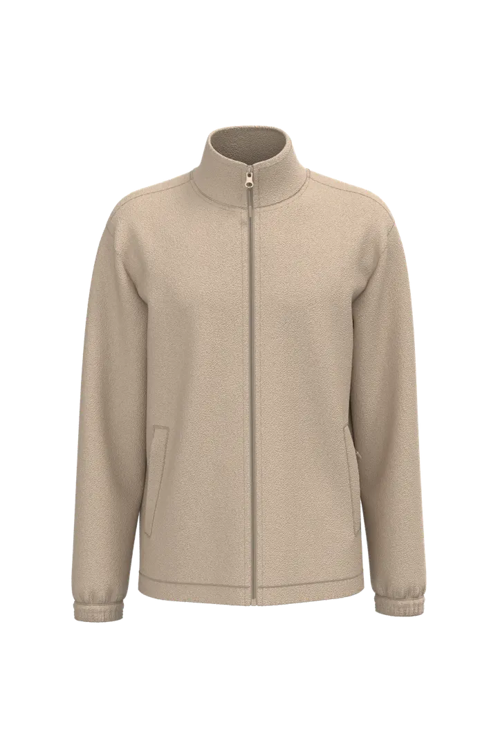 Verstellbare Fleecejacke mit elastischen Ärmelbündchen Light Sand