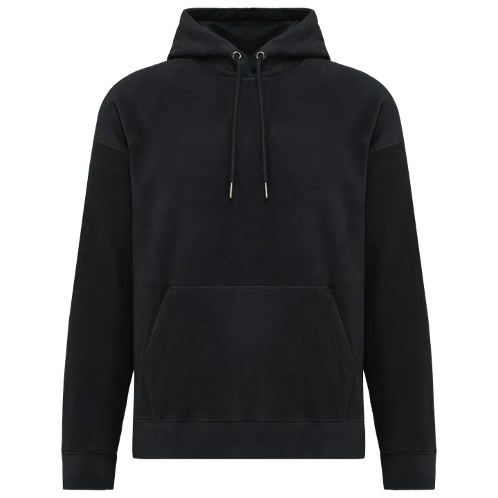 Oversize-Unisex-Kapuzensweatshirt aus recyceltem Fleece Black