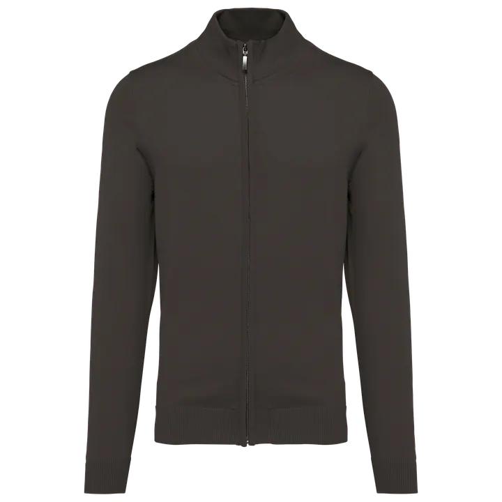 Herren Cardigan mit Reißverschluss Dark Grey