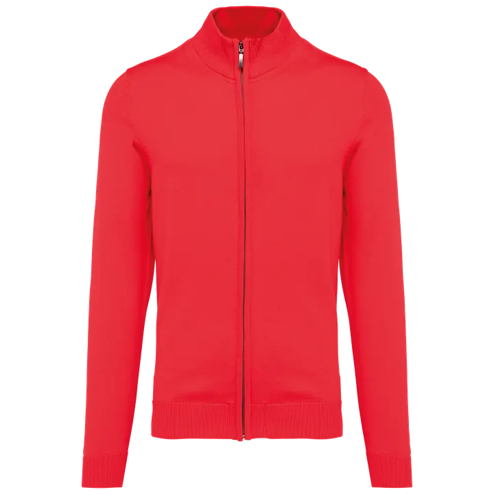 Herren Cardigan mit Reißverschluss Red