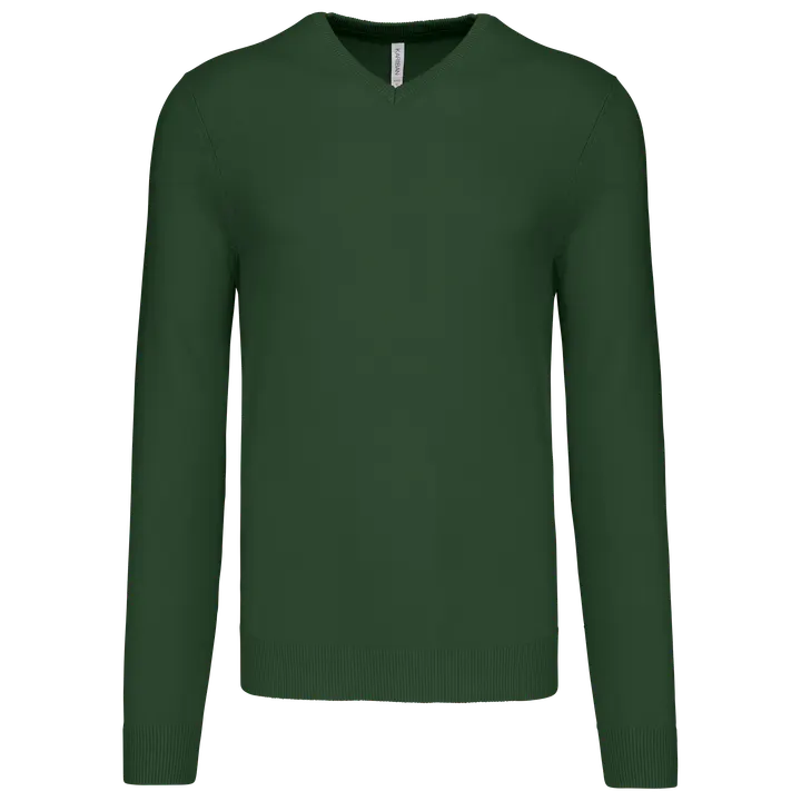 Pull col V homme Forest Green