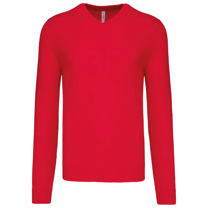 Pull col V homme Red