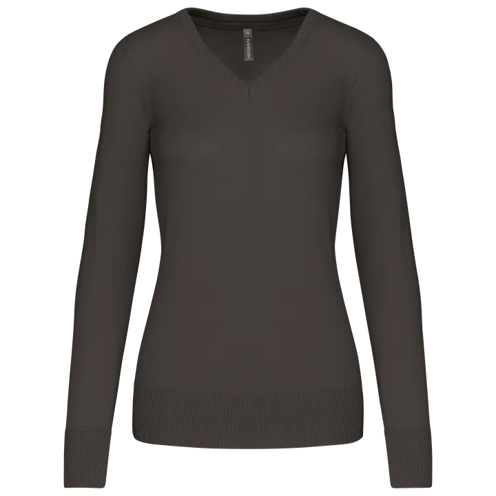 Pull col V femme Dark Grey