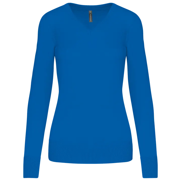 Pull col V femme Light Royal Blue