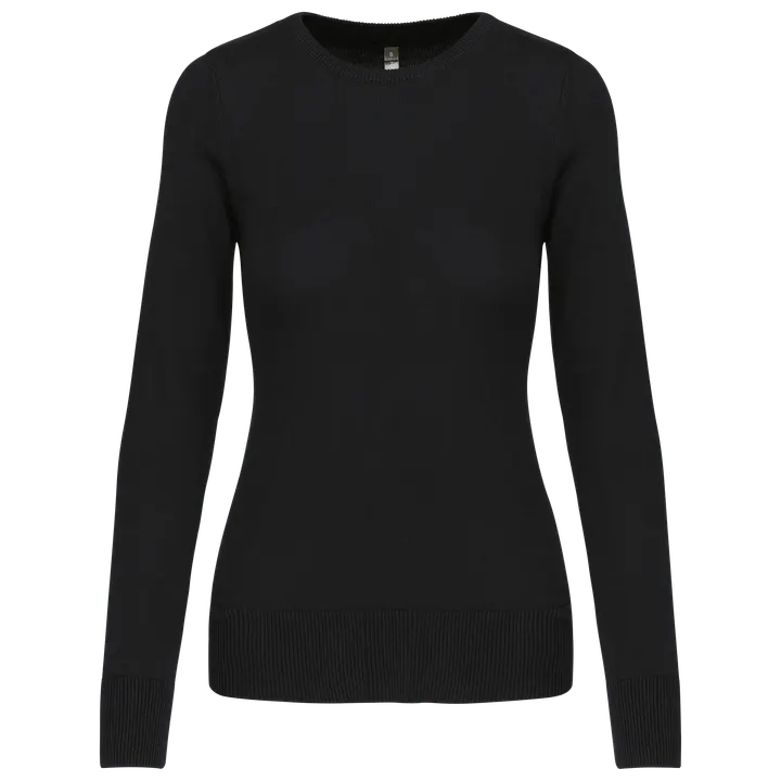 Damen Pullover Rundhals Black