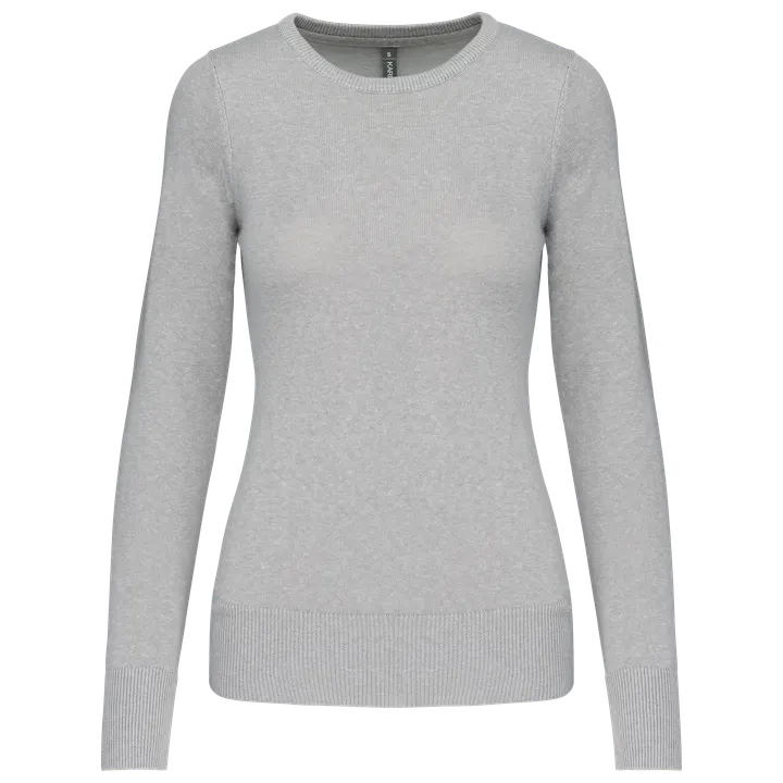 Damen Pullover Rundhals Grey Melange