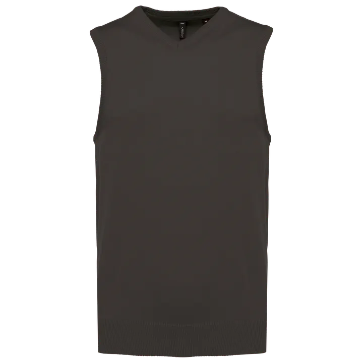 Pull col V sans manches Dark Grey