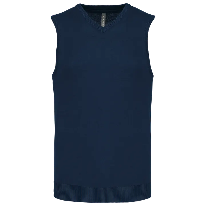 Pull col V sans manches Navy