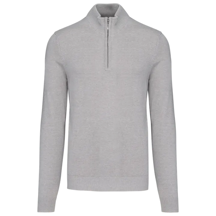 Pull 1/4 zip homme Grey Melange