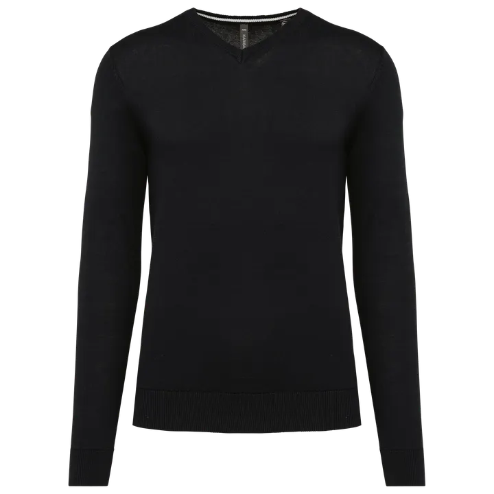 Umweltfreundlicher Herrenpullover mit V-Ausschnitt Black