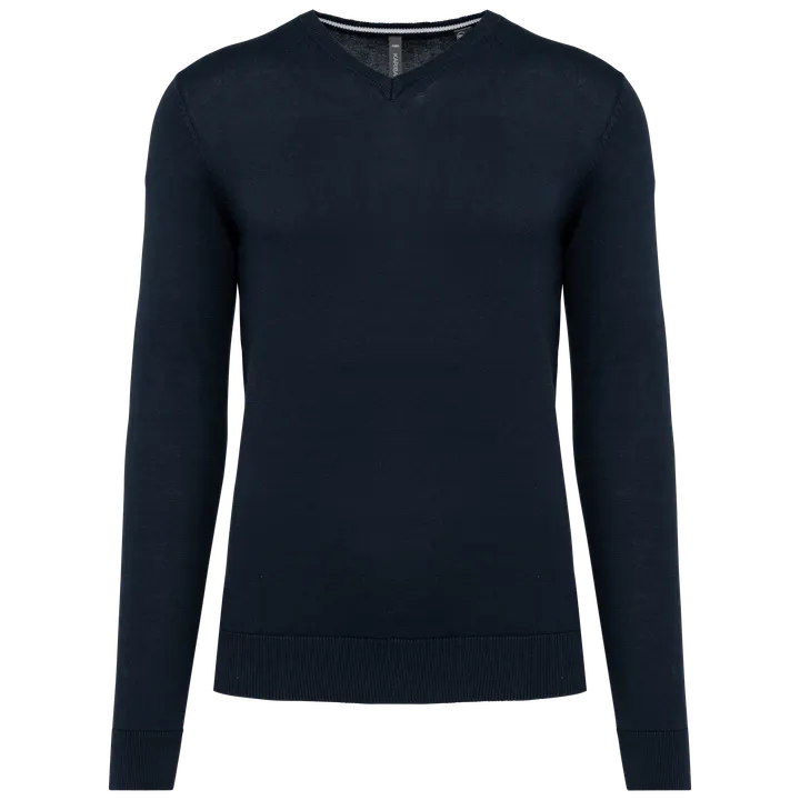 Umweltfreundlicher Herrenpullover mit V-Ausschnitt Navy