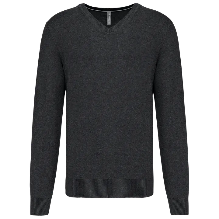 Pullover premium col V Black Heather