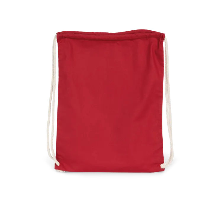 Sac à dos en coton bio avec cordelettes Hibiscus Red