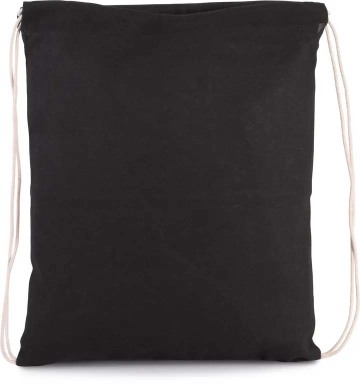 Petit sac à dos en coton bio avec cordelettes Black