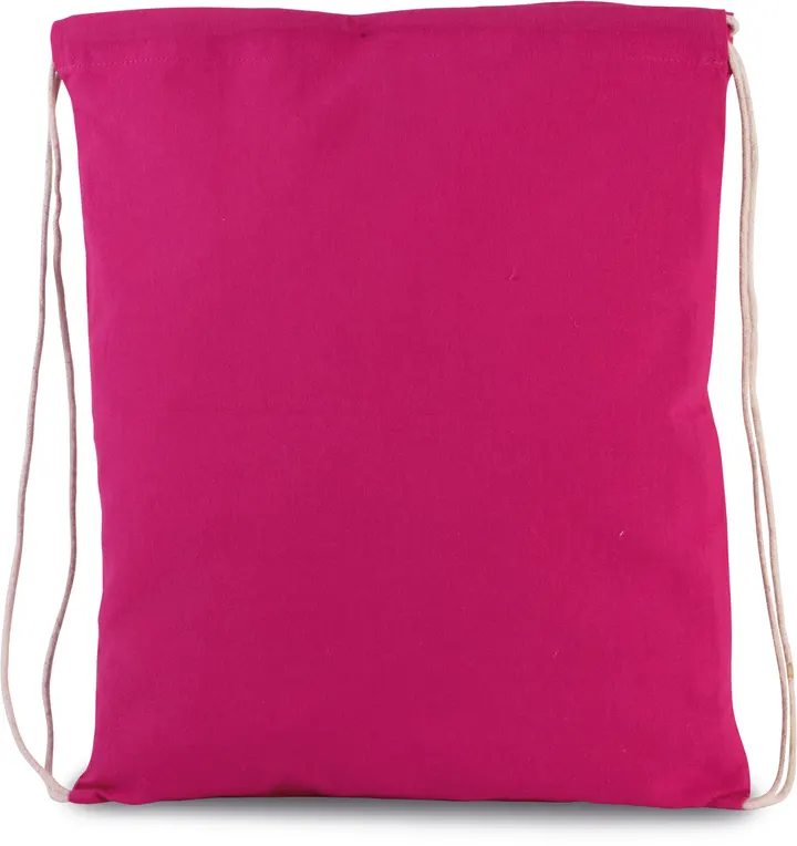 Petit sac à dos en coton bio avec cordelettes Magenta