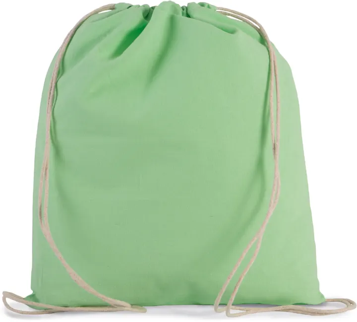 Petit sac à dos en coton bio avec cordelettes Pistachio Green