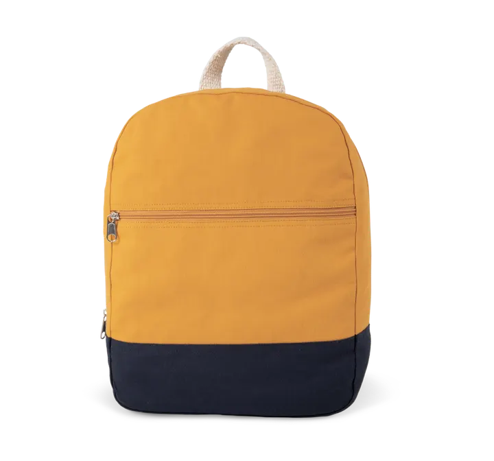 Sac à dos essentiel en coton Cumin Yellow / Navy