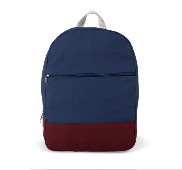 Sac à dos essentiel en coton Indigo / Wine