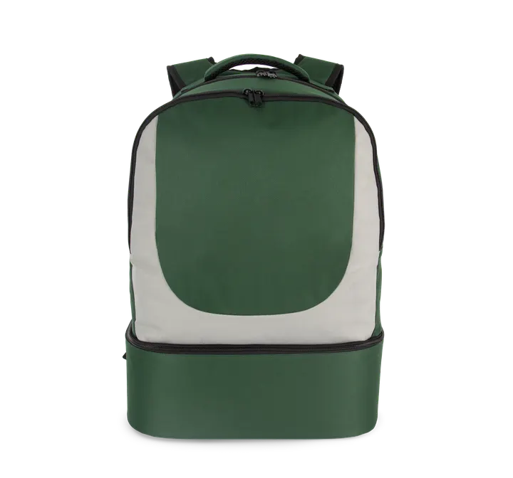 Sac à dos sports d'équipe à fond rigide Forest Green / Light Grey