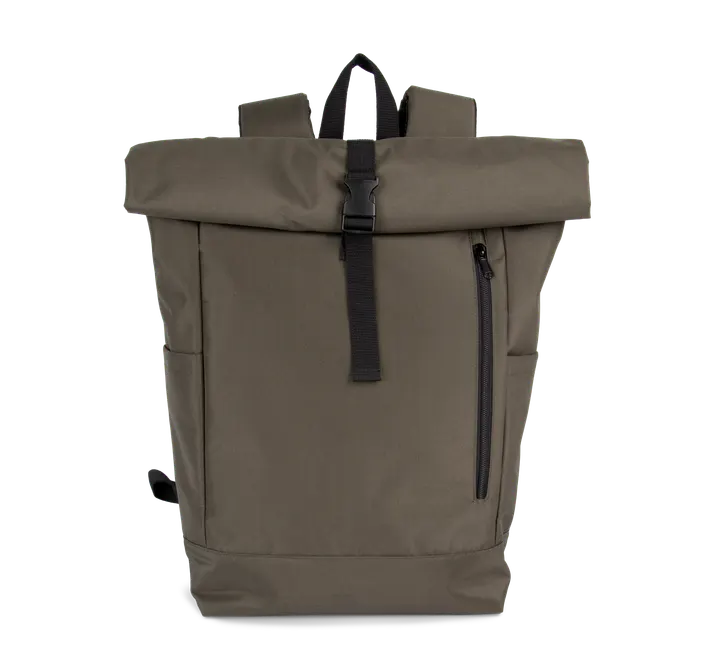 Lässiger Rucksack mit Roll-Top Dark Khaki