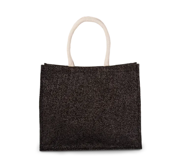 Sac de plage en jute Black / Silver