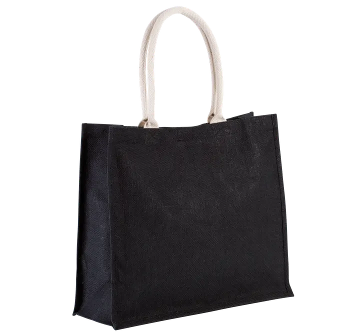 Sac de plage en jute Black